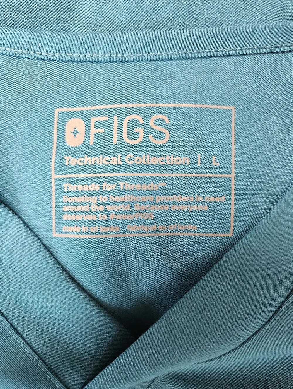 Figs Mens Leon V-Neck Short Sleeve Carribean Blue Scrub Top Size L